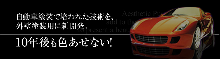 自動車塗装で培われた技術を、外壁塗装用に新開発。20年の美観を実現！
